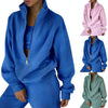 Ladies Spring And Autumn Casual Sports Street Fleece Sweatshirt Set XL(Pink)