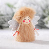1 Pair Christmas Decorations Plush Dolls Boys And Girls Small Pendant(White)