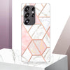 For Samsung Galaxy S25 Ultra 5G Electroplating Splicing Marble TPU Phone Case(Pink White)