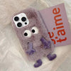 For iPhone 12 Pro Cute Plush Squint Monster TPU Phone Case(Purple)