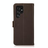 For Samsung Galaxy S25 Ultra 5G KHAZNEH Side-Magnetic Litchi Genuine Leather RFID Phone Case(Brown)