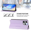 For iPhone 14 Pro RC01 Dual-Folded Magnetic Suction RFID Leather Phone Case(Light Purple)