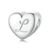 S925 Sterling Silver Platinum-plated Love Letters DIY Beads(L)