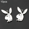 10pcs Antique silver Handsome rabbit gentleman charm earring Necklace DIY  jewelry alloy Pendants A792