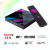 H96 Max-3318 4K Ultra HD Android TV Box with Remote Controller, Android 10.0, RK3318 Quad-Core 64bit Cortex-A53, 4GB+32GB, Support TF Card / USBx2 / AV / Ethernet, Plug Specification:EU Plug