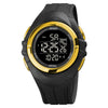 SKMEI 1790 Triplicate Round LED Dual Time Digital Display Luminous Electronic Watch for Men(Gold Black)