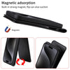 For iPhone 15 Plus Magnetic Vertical Flip Leather Phone Case(Black)