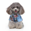 Dog Print Pet Beach Shirt, Blue, M (4-4.5kg)