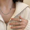 Ladies Light Luxury Bowknot Necklace Clavicle Chain, Specification:XL2071