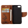 For  iPhone 8 & 7   Pressed Flowers Butterfly Pattern Horizontal Flip Leather Case with Holder & Card Slots & Wallet(Brown)