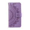 For Samsung Galaxy A36 Totem Flower Embossed Leather Phone Case with Lanyard(Purple)