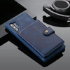 For Galaxy Note 10 Plus Zipper Shockproof Protective Case with Card Slots & Bracket & Photo Holder & Wallet Function(Blue)