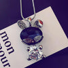 Autumn and Winter Fashion Simple Female Necklaces Gun-black Color Bent Ears Style Easy-matching Sweater Necklace