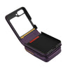 For Samsung Galaxy Z Flip6 AwQuer Crossbody Zipper Wallet Bag Litchi Leather Phone Case(Dark Purple)