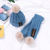 MZ8567 2 in 1 Children Knitted Hat Autumn And Winter Warm Baby Wool Hat + Children Scarf Neck Suit, Size: Free Size(Lake Blue)