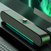 A39 LED Luminous HIFI Stereo Computer Speakers Long Gaming Wired Audio(Black)