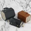 Multifunctional Jewelry Glasses Storage Box Small Grain PU Leather Handmade Glasses Case,Model: L6402 (Brown)