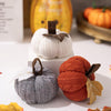 Thanksgiving Decoration Pumpkin Pendant Harvest Festival Knitted Pumpkin Ornament Arrangement(White)