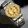 FNGEEN 7888 Large Digital Dial Quartz Steel Band Watch(Gold Gold Surface)