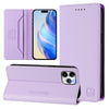 For iPhone 11 Pro RC01 Dual-Folded Magnetic Suction RFID Leather Phone Case(Light Purple)