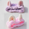 Cute Elastic Cat Ears Headbands Women Girls Makeup Face Washing Headband Hairdo Facial Mask Headwrap Hairband Hair Accessory(Purple)