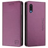 For Samsung Galaxy A02 / M02 RC01 Dual-Folded Magnetic Suction RFID Leather Phone Case(Violet)