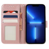 For Samsung Galaxy S25 5G / S24 5G Lace Flower Embossing Flip Leather Phone Case(Rose Gold)
