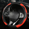 39cm Carbon Fiber Elastic Leather Without Inner Ring Car Steering Wheel Cover, Color: Claret