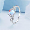 BSR369 Sterling Silver S925 Heart Moonstone Ring(No.8)