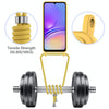 For Samsung Galaxy M05 / F05 Integrated Card Bag Solid Color Liquid Silicone Phone Case with Lanyard(Yellow)