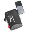 For 6-7 inch Mobile Phone Universal Silver Wire Canvas Waist Bag with Shoulder Strap & Earphone Hole & USB Cable Hole(Black)