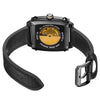 BAOGELA 6763G Square Dial Leather Strap Clock Calendar Mechanical Watch For Men(Black)