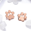 Women Fashion Pet Cat Footprints Silver Earrings, Color:Rose Gold