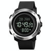 SKMEI 1728 Muslim Worships Watch Multifunctional Reminder Prayer Direction Compatriots Watch, Style:Steel Circle Edition(Black Black Machine)