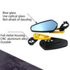 Electric Bike Motorcycle Modified Reversing Retro Rearview Handle Mirror All Aluminum Reflective Rearview Mirror(Red)