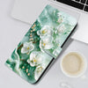 For Samsung Galaxy S21 Ultra 5G Crystal Texture Colored Drawing Leather Phone Case(Jade Flowers)