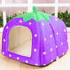 Foldable Strawberry Pet Bed, Large Purple - Cat & Small Dog House