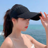 8010 Lady Empty Top Outdoor Sports Peaked Cap Students Sun Hat(Black)