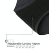 High Absorbency Women Period Panties 4-layer High Waist Seamless Menstrual Underwear, Size: XXXL(Black)