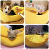 Banana Cat Bed - Small, Green - Warm Plush Pet Nest