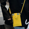 Stone Texture Card Holder Mobile Phone Bag with Long Strap(Yellow)
