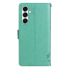 For Samsung Galaxy A26 5G Global Tree & Cat Embossed Pattern Flip Leather Phone Case(Green)