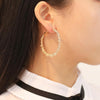 Vintage Round Fashion Earrings Female Jewellery(white)