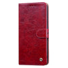 For Xiaomi Redmi Note 9 Business Style Oil Wax Texture Horizontal Flip Leather Case with Holder & Card Slots & Wallet(Brown Red)