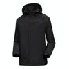 Men Casual Youth Full Zip Hooded Rainproof Jacket, Size: M(Black)