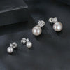 S925 Sterling Silver Platinum-plated Moissanite Pearl Earrings, Size: 0.1 Carat