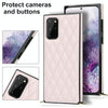 For Samsung Galaxy S20+ Elegant Rhombic Pattern Microfiber Leather +TPU Shockproof Case with Crossbody Strap Chain(Pink)