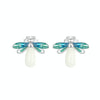 S925 Sterling Silver Platinum Plated Firefly Luminous Ring Earrings, Specification: Earrings