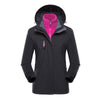 Women Outdoor Waterproof Jacket With Detachable Inner Warm Fleece for Camping Travel, Size: XXXL(Black)