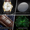 OLEVS 6896 Men Multifunctional Luminous Waterproof Quartz Watch(White)